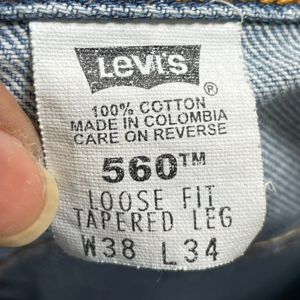 Levi's 560 Comfort Fit Jeans Mens‎ 38x34 Blue Excellent Tapered Leg Denim